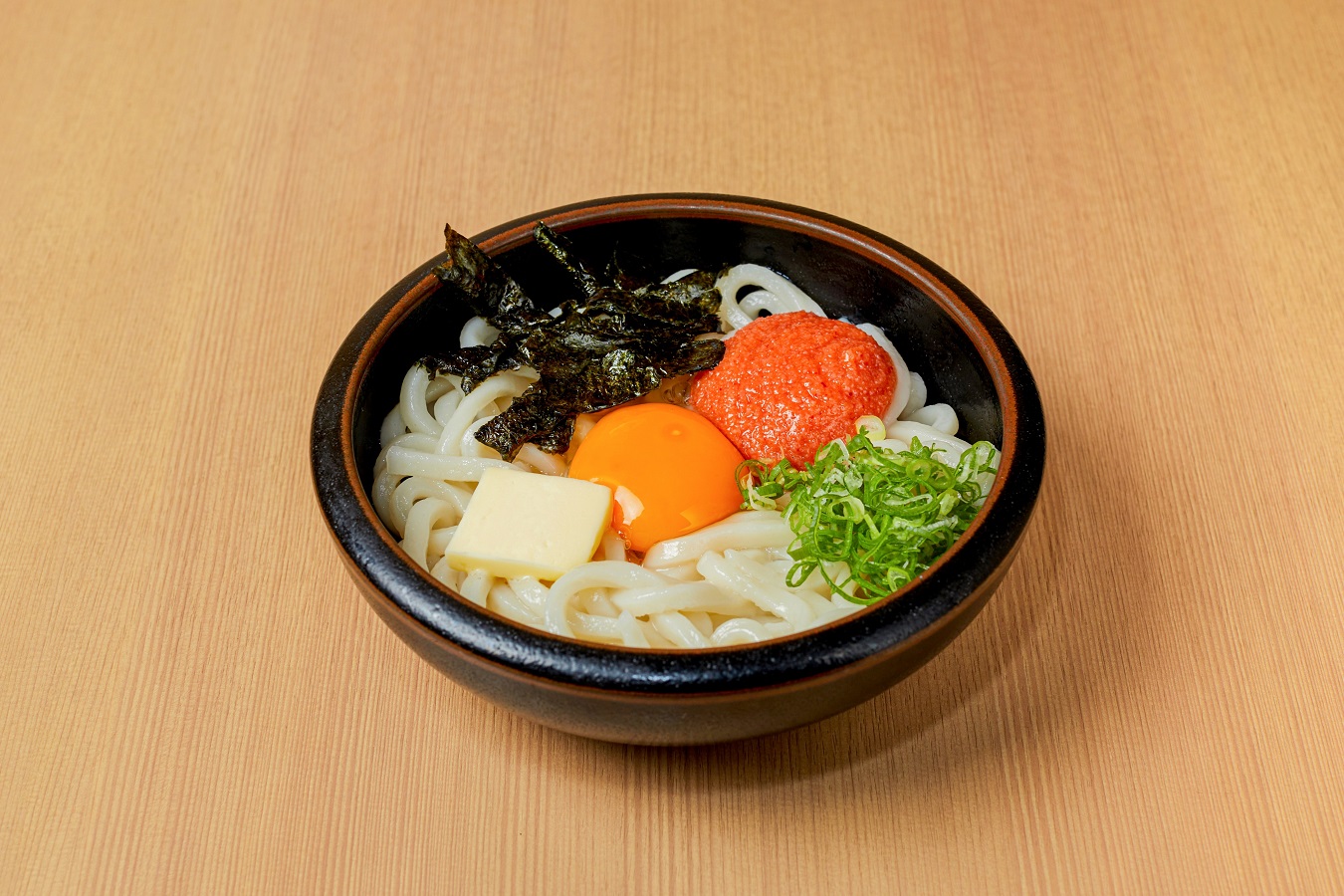 ▲「明太バター釜玉うどん」