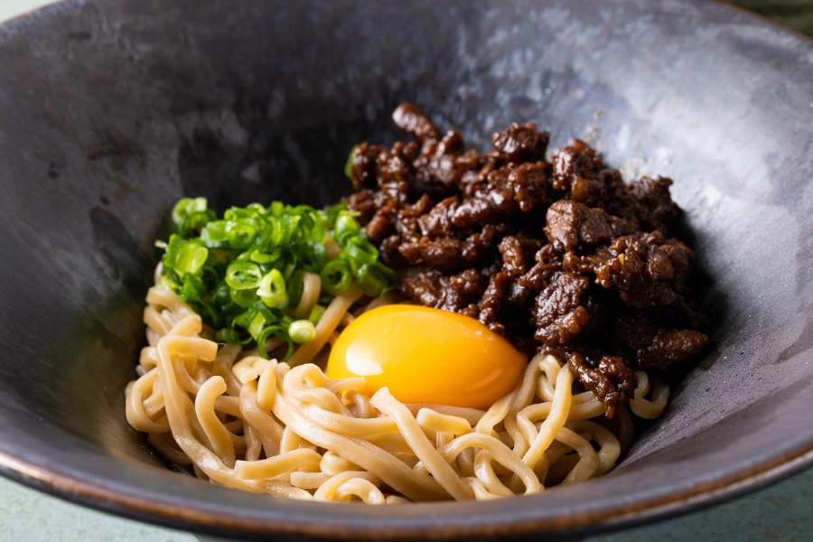▲肉味噌まぜそば(1,000円)。菊池の和牛コースでもシメで選べる