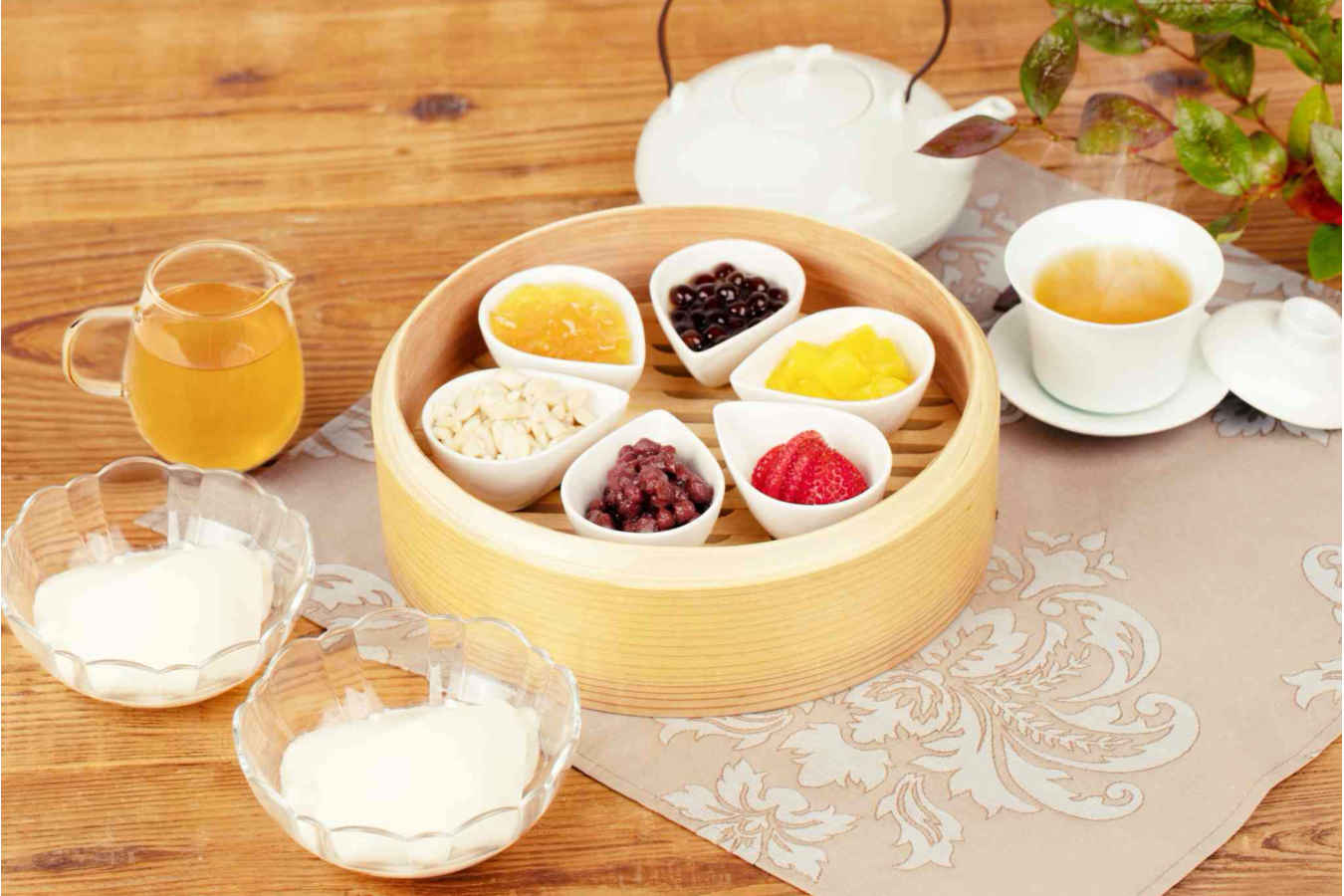 ▲豆花とトッピングそれぞれの味わいを楽しんで