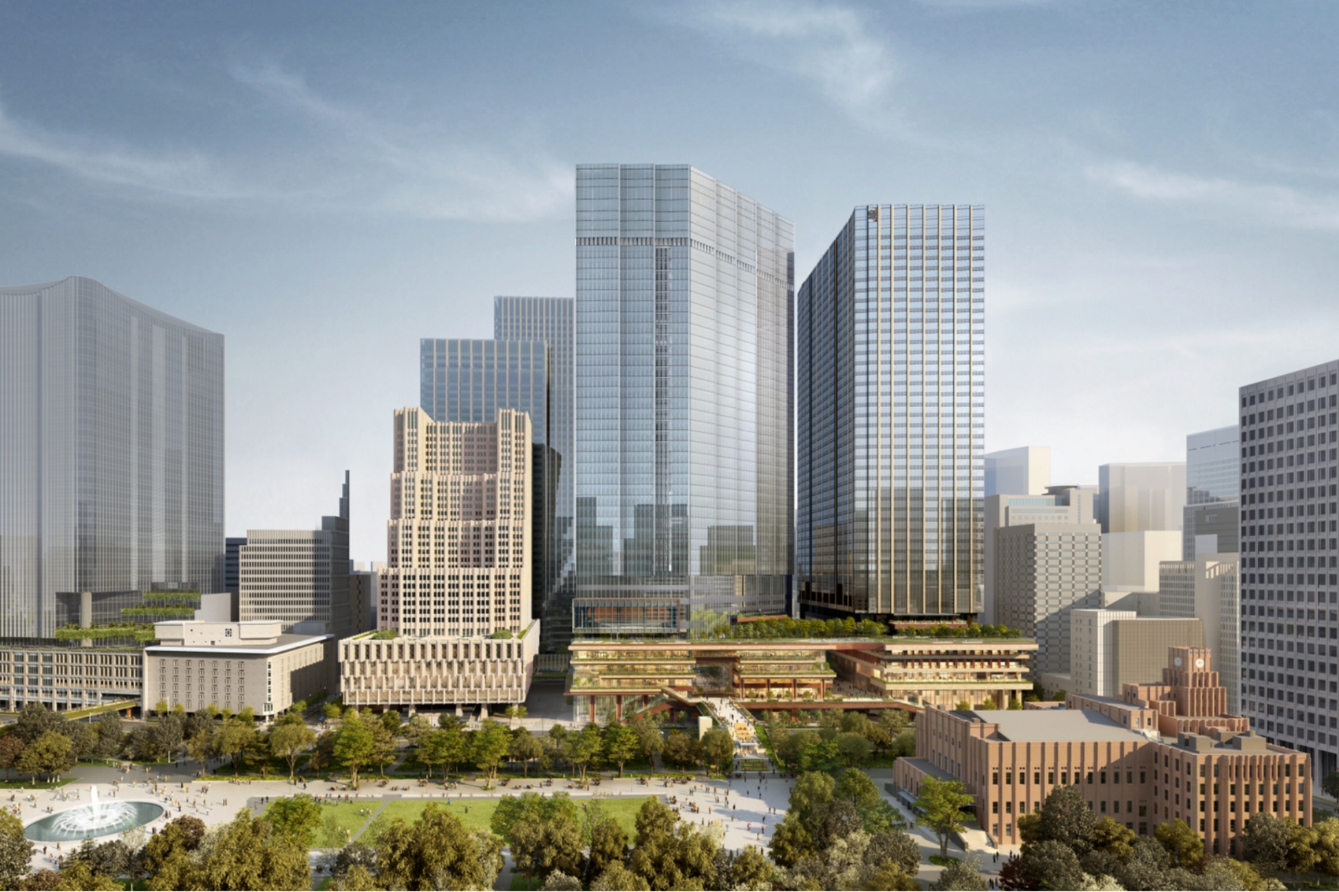 日比谷公園と一体となった新たな街「日比谷クロスパーク」が誕生！商業ゾーンが入る3つのタワー