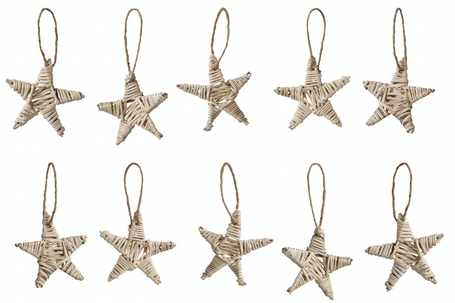 ▲VINTER ヴィンテル 2021 ハンギングデコレーション10個セット ハンドメイド 星形/ナチュラル(399円)