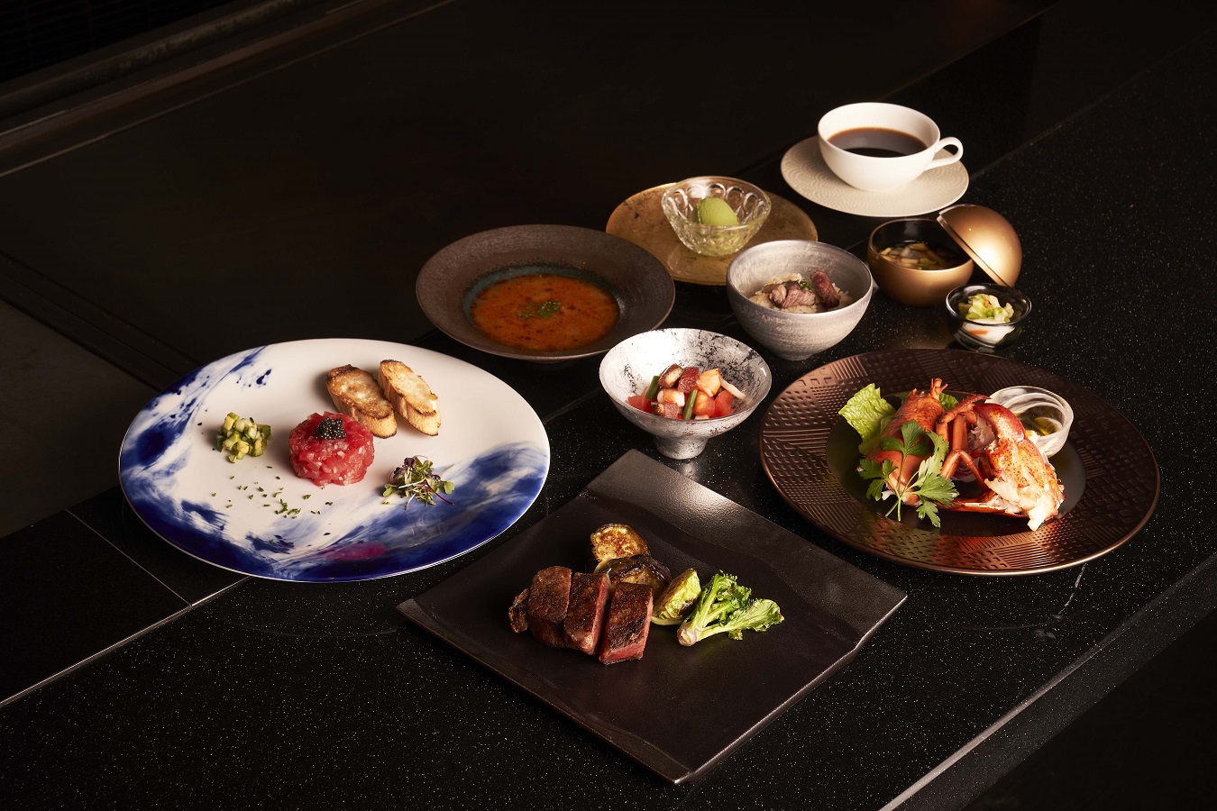▲“KAISEKI”コースの料理一例