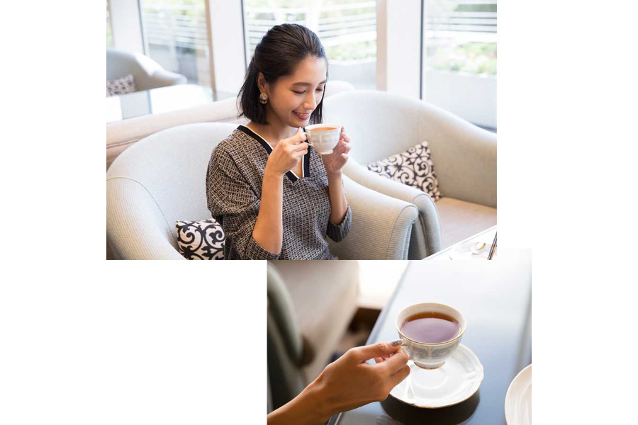 ▲紅茶・コーヒーあわせて約17種類。変更、おかわり自由。