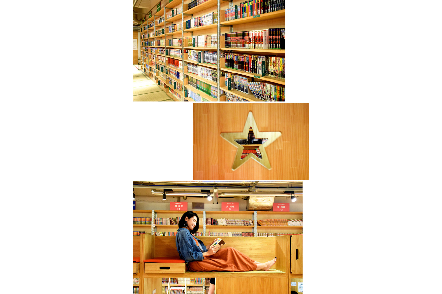 ▲童心に返ってワクワクする二段ベットのような読書スペース