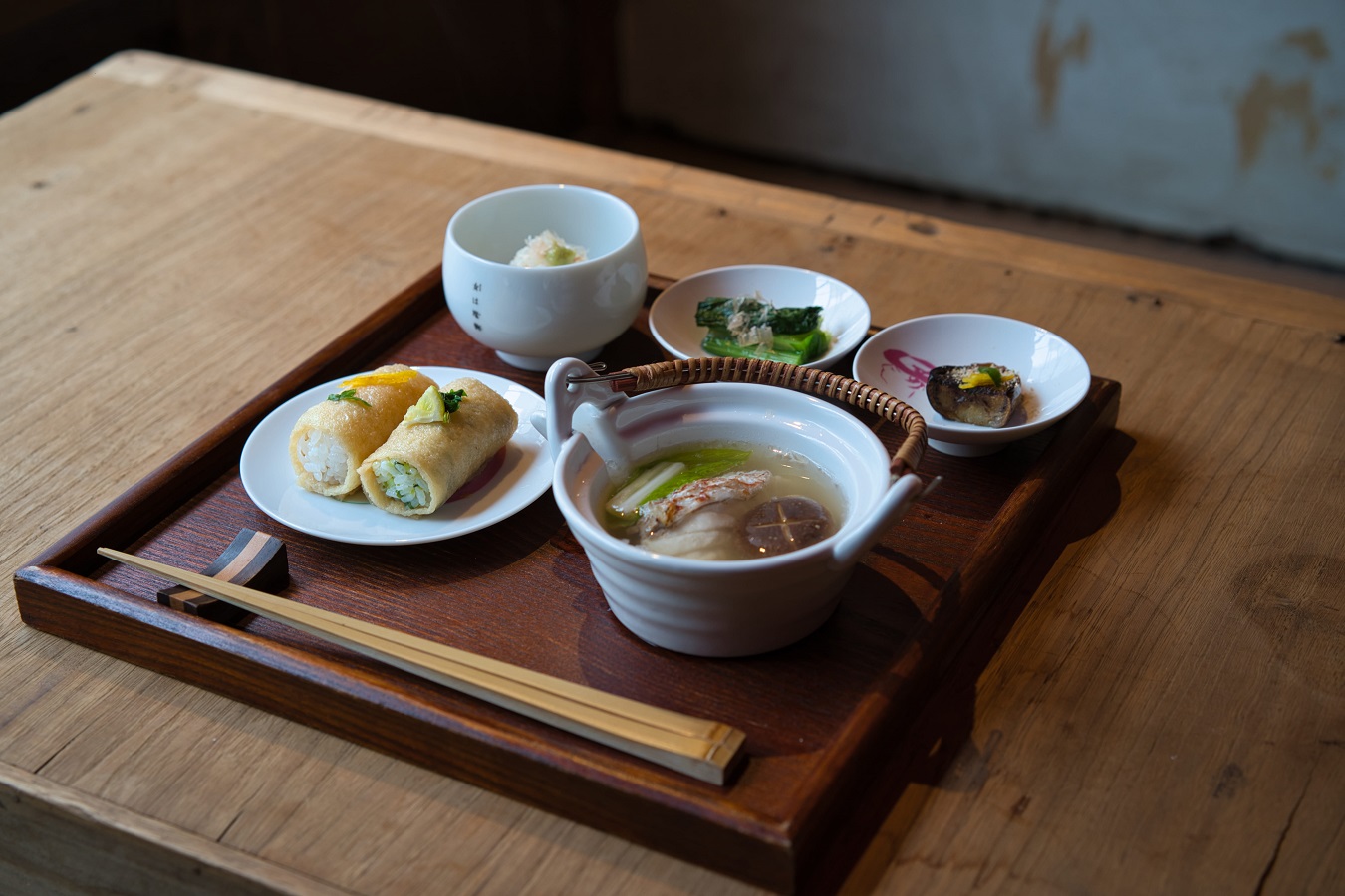 ▲料理一例。土瓶蒸しは季節によって出汁と具材が変わる予定