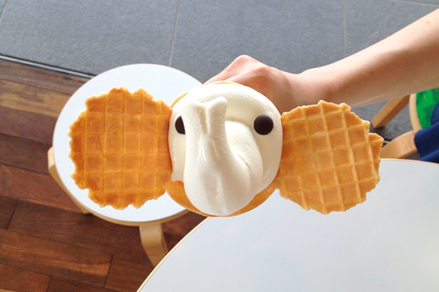 ▲海辺の象の鼻カフェにある「象の鼻アイス」