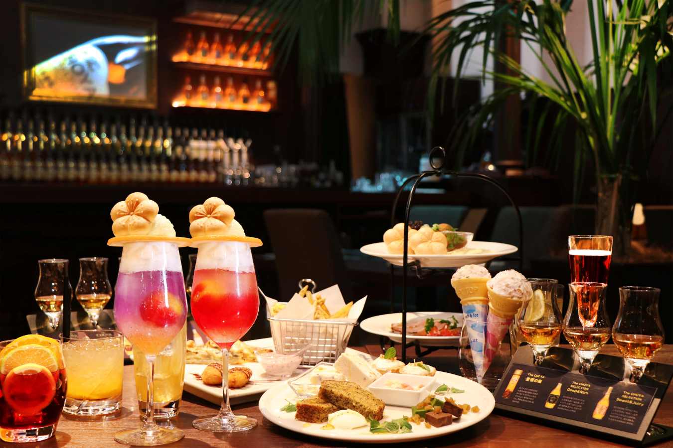 ▲「梅づくしアフタヌーンティー&ハイティーコース」料理一例