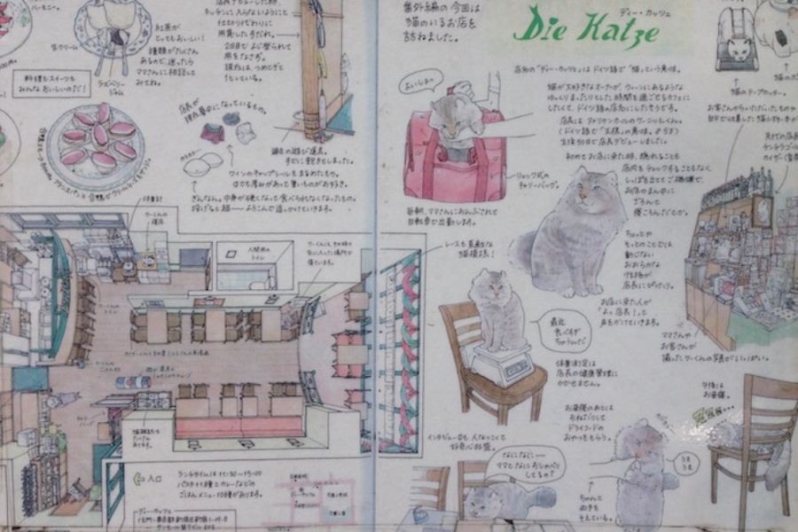 ▲お店の前にメニューと一緒に掲げられていた店内マップ。