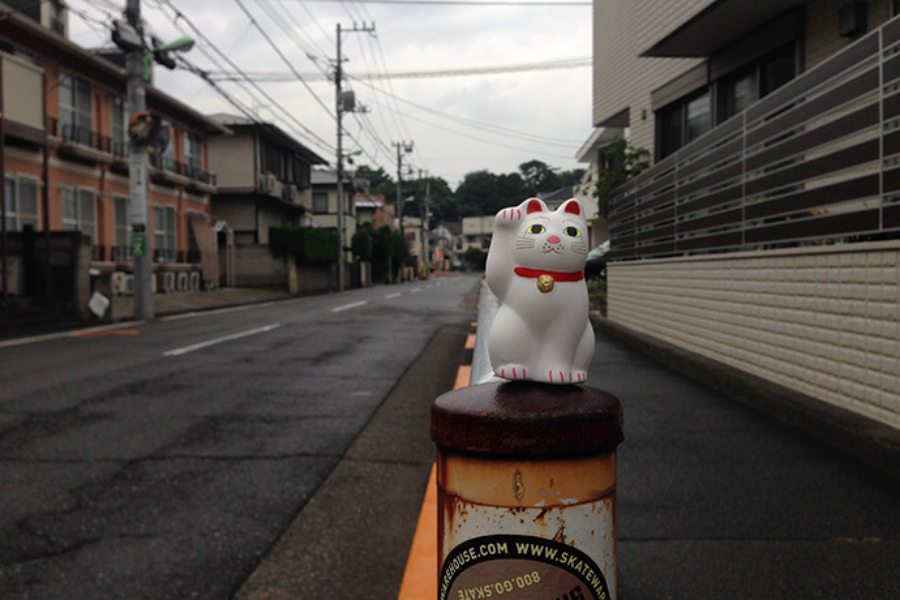 ▲招き猫と道