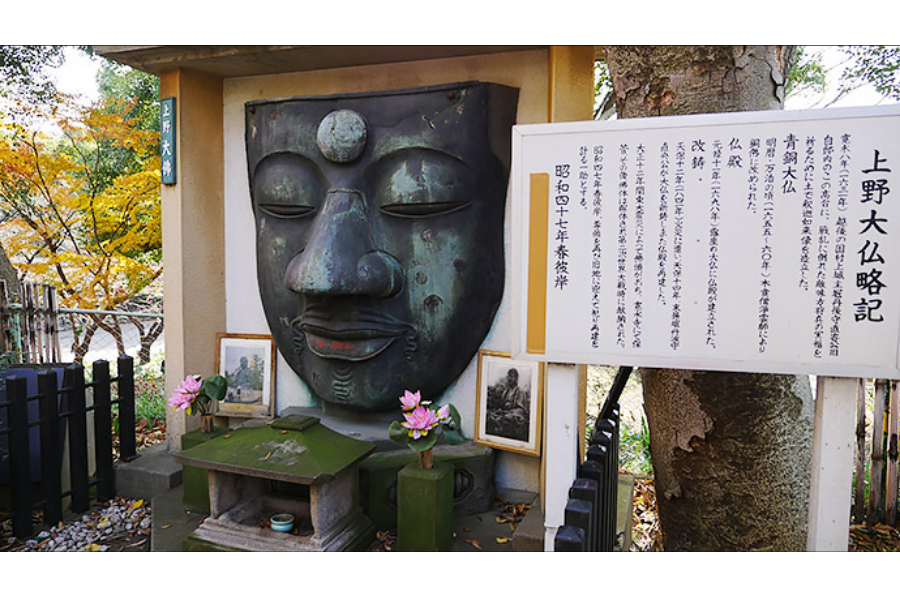 ▲上野の大仏は顔だけ
