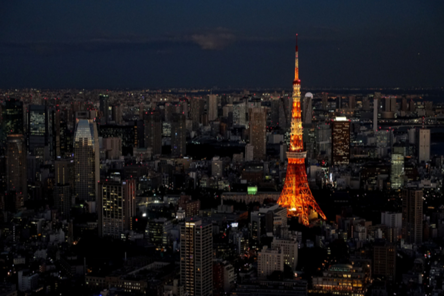 ▲昼間も良いですが、日没後の夜景も見どころ。東京タワー、スカイツリー、お台場、新宿副都心の夜景が望めます