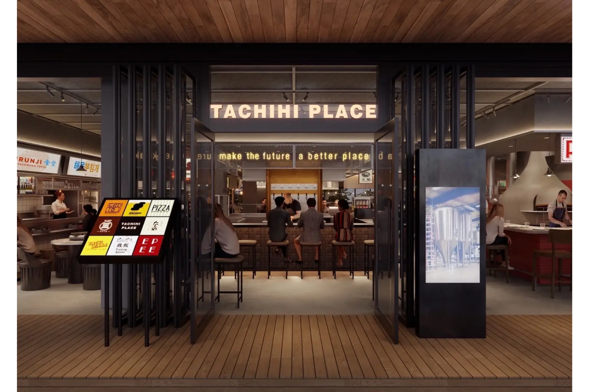 全8店舗がそろうフードホール「タチヒ プレイス」誕生！立川の商業施設グリーンスプリングスに