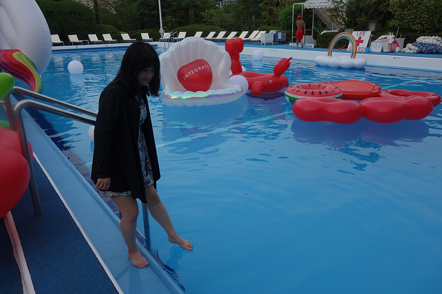 ▲水に入るのが久しぶりすぎて怖い