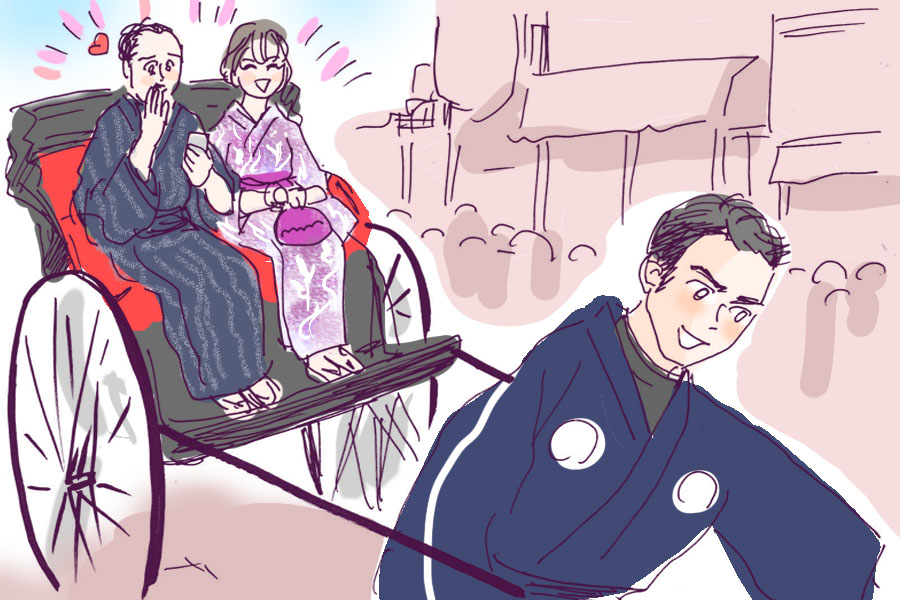 人力車に乗って観光名所めぐり