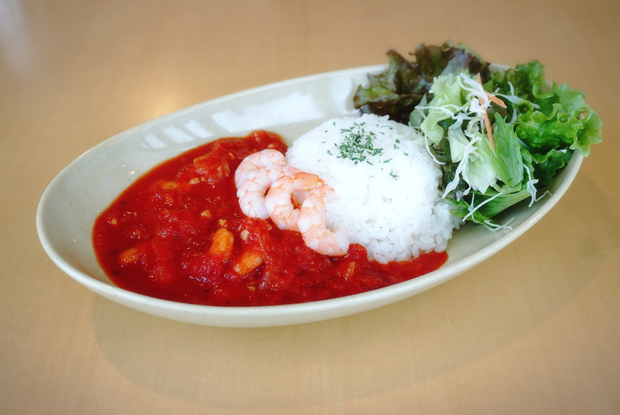 ポート テラス カフェ海老とトマトのシチュー