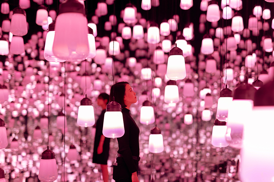 MORI Building DIGITAL ART MUSEUM: EPSON teamLab Borderless 呼応するランプの森