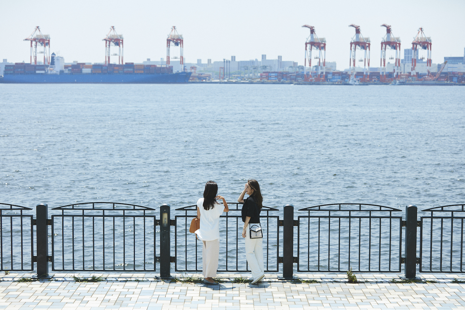 きれいな海に見とれて時間が経つのを忘れるほど。（青海南ふ頭公園）