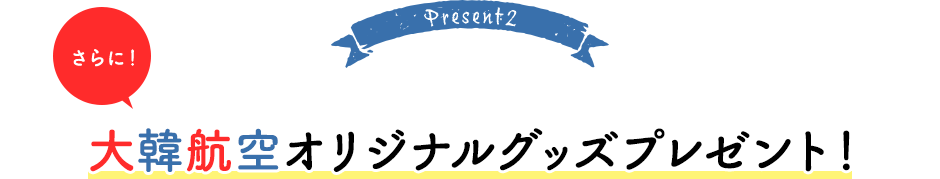 Present2 大韓航空オリジナルグッズプレゼント！