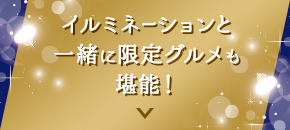イルミネーションと一緒に限定グルメも堪能！
