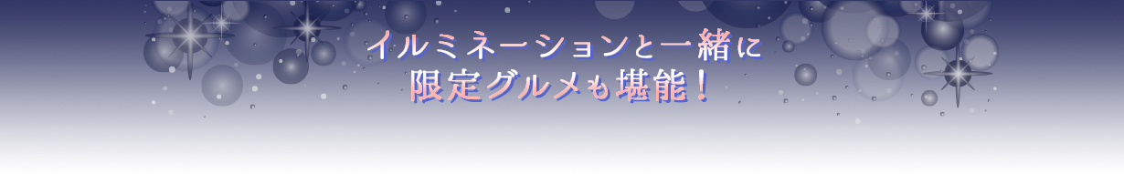 イルミネーションと一緒に限定グルメも堪能！