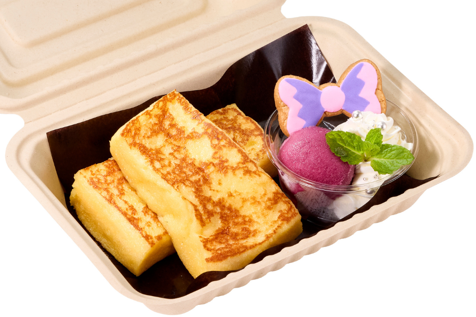 MAYANのリボンクッキー付きフレンチトースト～グレープジェラート添え～