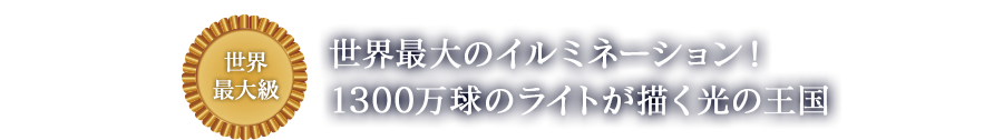 世界最大級 世界最大のイルミネーション！1300万球のライトが描く光の王国