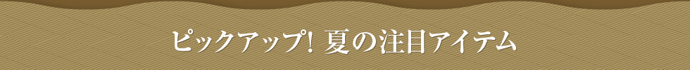 ピックアップ!夏の注目アイテム